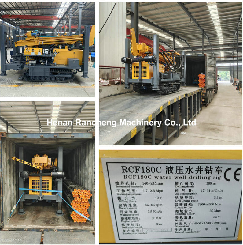 180 মিটার ডিপ রক RCF180C ক্রলার সরানো মাল্টি-ফাংশনাল ওয়াটার ওয়েল ড্রিলিং রিগ স্টক ইন