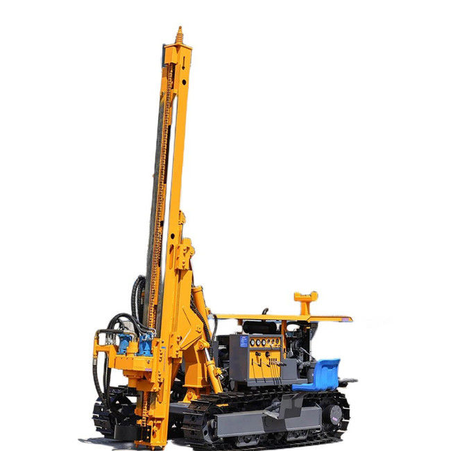 150m Bore Depth 90 - 200mm Bore Dia সোলার পিল ড্রাইভার 75KW ক্রলার ড্রিলিং রিগ