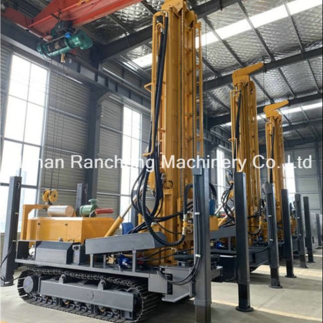 RCF500C ক্রলার মাউন্ট হাইড্রোলিক ওয়াটার ওয়েল ড্রিল রিগ 500m হাইড্রোলিক পোর্টেবল ড্রিলিং মেশিন