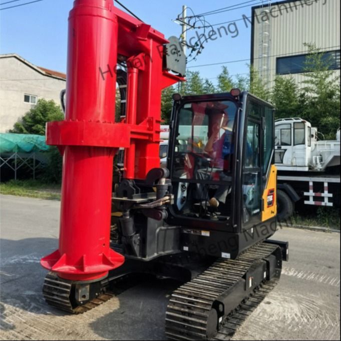 RCQ-10C হাইড্রোলিক মিনি পিল ড্রিলিং রিগ 10 মিটার গভীরতা 36KW কুবোটা ইঞ্জিনের সাথে সানি SY60C এক্সক্যাভেটর চ্যাসি