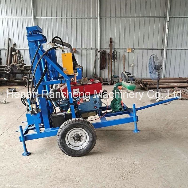 150 মিটার গভীরতা পোর্টেবল কূপ খনন যন্ত্র 22Hp / 16.2Kw ডিজেল মোটর পাওয়ার পারকাসিভ এবং ঘূর্ণায়মান প্রকার