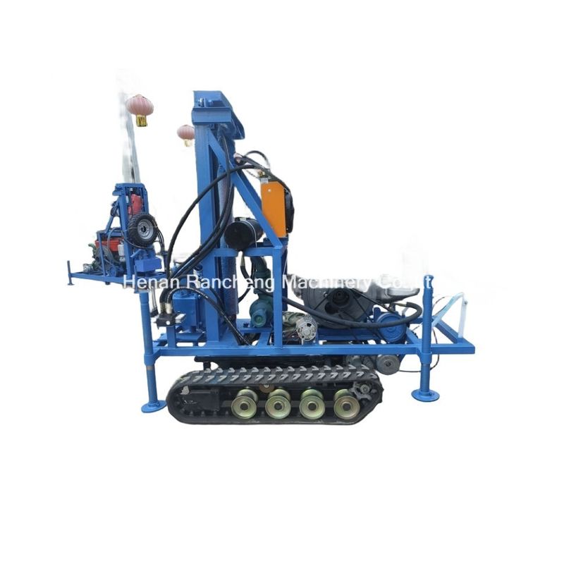 Easy Operation RCS200C Rubber Crawler Portable Drilling Rig With 150m Depth 450mm Diameter