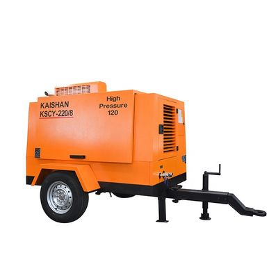 বহনযোগ্য ডিজেল চালিত বায়ু সংকোচকারী 55KW ইঞ্জিন 8bar কাজ চাপ জন্য ড্রিলিং